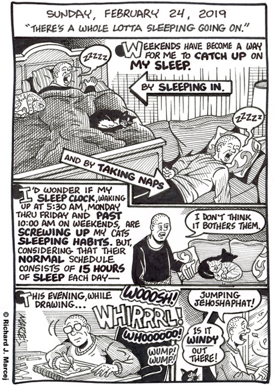 Daily Comic Journal: February 24, 2019: “There’s A Whole Lotta Sleeping Going On.”