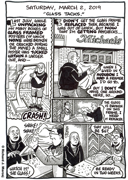 Daily Comic Journal: March 2, 2019: “Glass Tacks.”