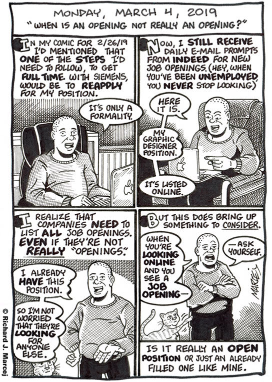 Daily Comic Journal: March 4, 2019: “When Is An Opening Not Really An Opening?”