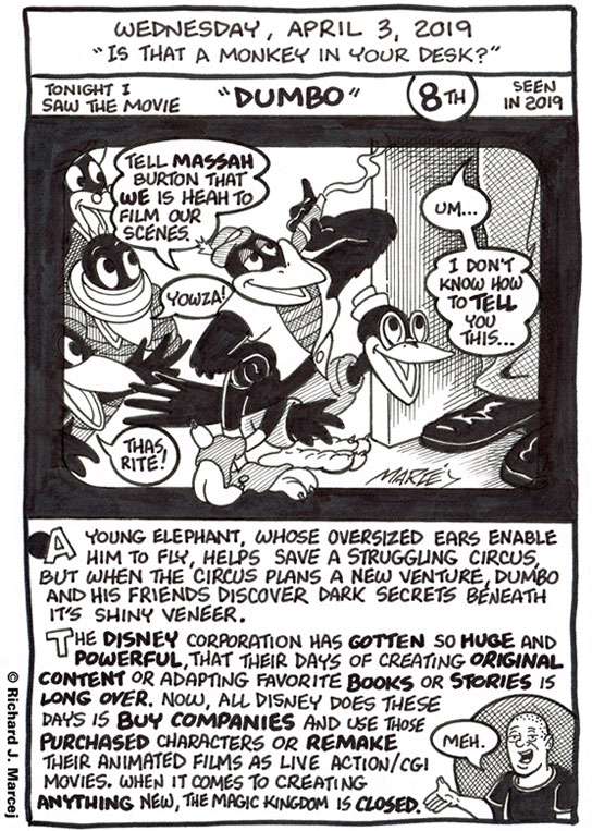 Daily Comic Journal: April 3, 2019: “Is That A Monkey In Your Desk.”