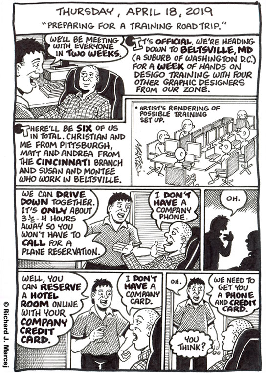 Daily Comic Journal: April 18, 2019: “Preparing For A Training Road Trip.”