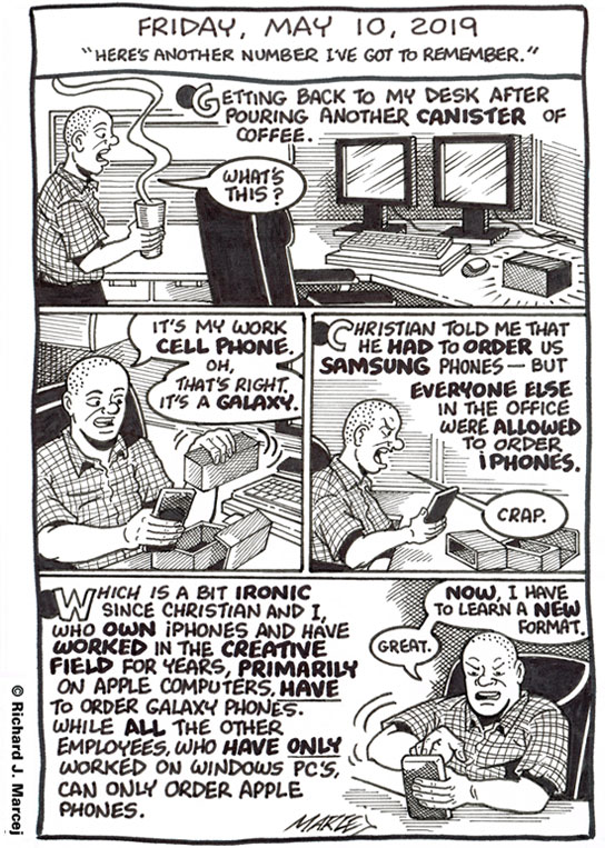 Daily Comic Journal: May 10, 2019: “Here’s Another Number I’ve Got To Remember.”
