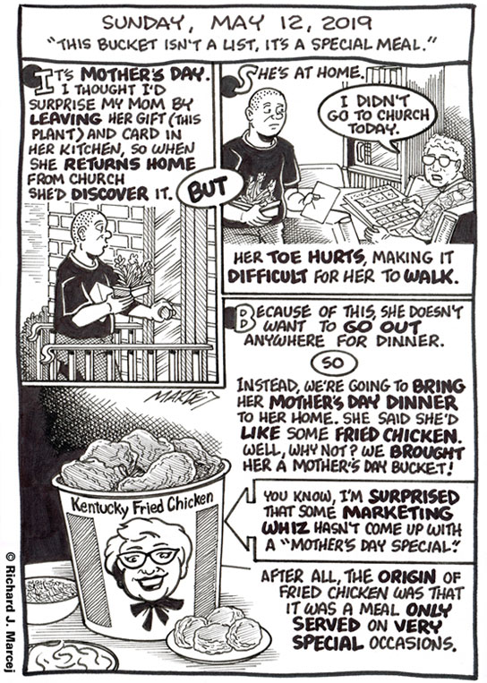 Daily Comic Journal: May 12, 2019: “This Bucket Isn’t A List, It’s A Special Meal.”
