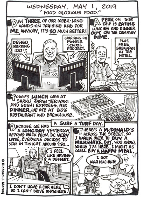 Daily Comic Journal: May 1, 2019: “Food Glorious Food.”