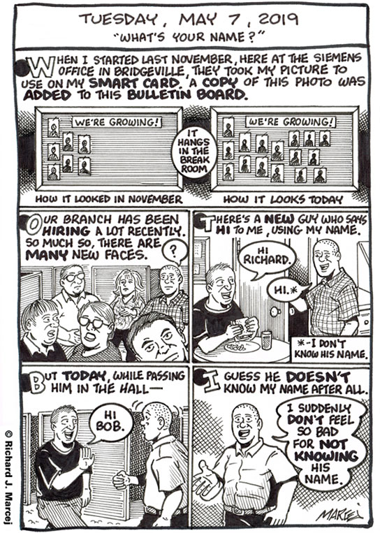 Daily Comic Journal: May 7, 2019: “What’s Your Name?”