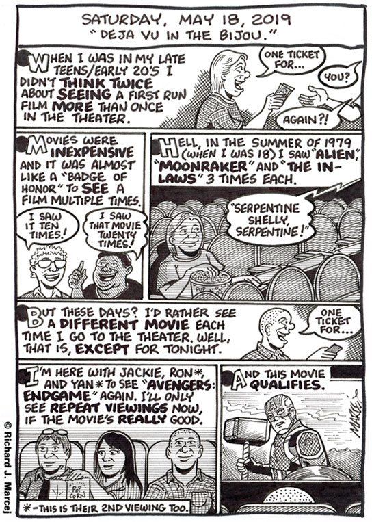 Daily Comic Journal: May 18, 2019: “Deja Vu In The Bijou.”