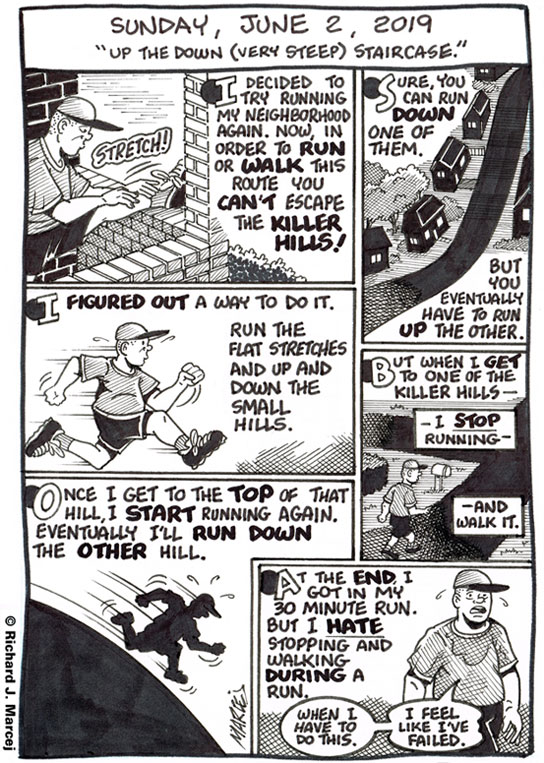 Daily Comic Journal: June 2, 2019: “Up The Down (Very Steep) Staircase.”