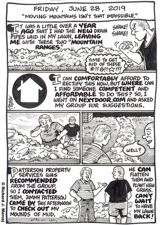 Daily Comic Journal: June 28, 2019: “Moving Mountains Isn’t That Impossible.”