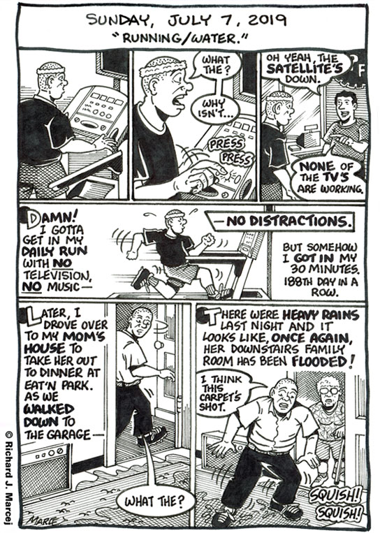 Daily Comic Journal: July 7, 2019: “Running / Water.”