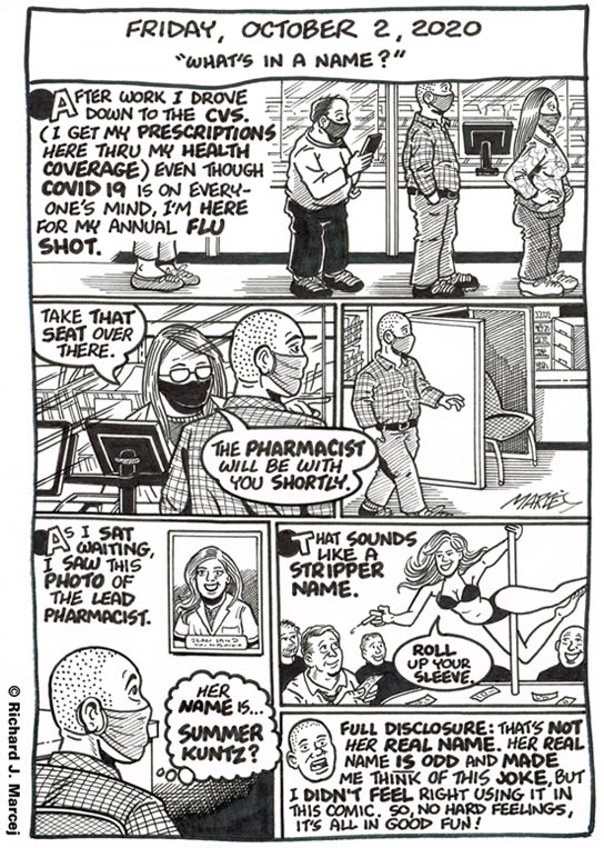 Daily Comic Journal: October 2, 2020: “What’s In A Name?”