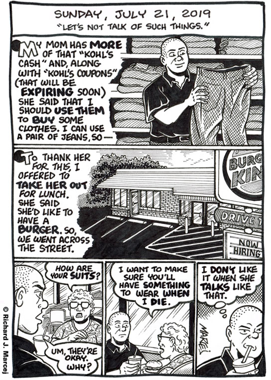 Daily Comic Journal: July 21, 2019: “Let’s Not Talk Of Such Things.”