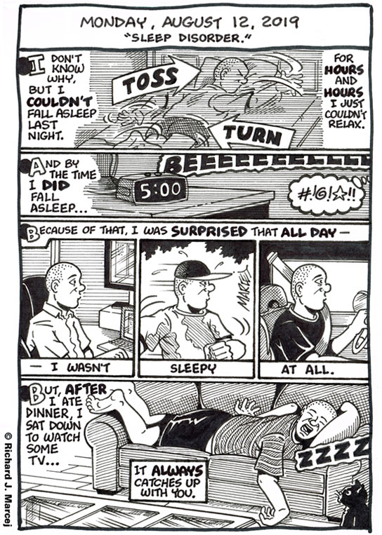 Daily Comic Journal: August 12, 2019: “Sleep Disorder.”