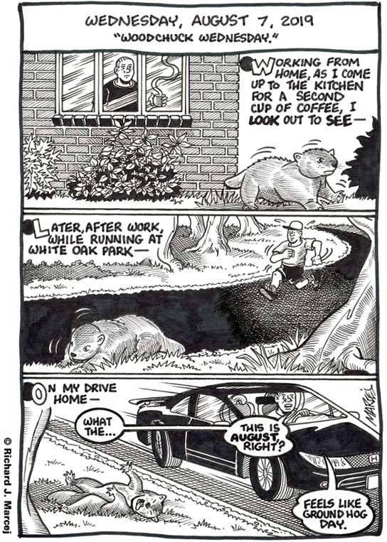 Daily Comic Journal: August 7, 2019: “Woodchuck Wednesday.”