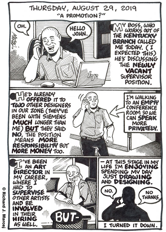 Daily Comic Journal: August 29, 2019: “Promotion?”