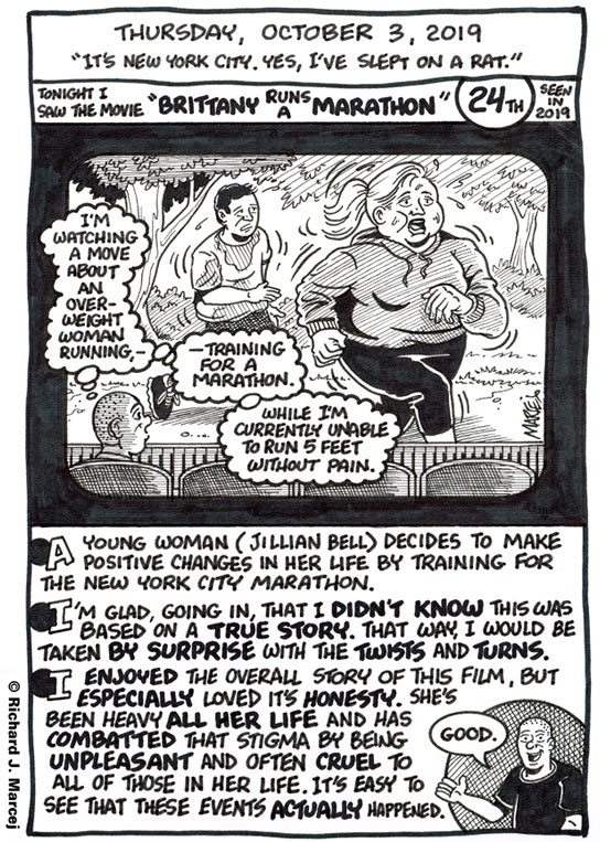 Daily Comic Journal: October 3, 2019: “It’s New York City. Yes, I’ve Slept On A Rat.”