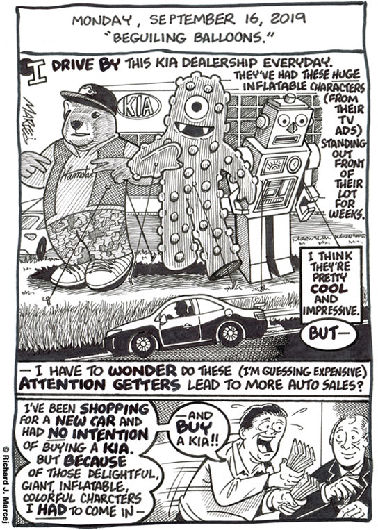 Daily Comic Journal: September 16, 2019: “Beguiling Balloons.”