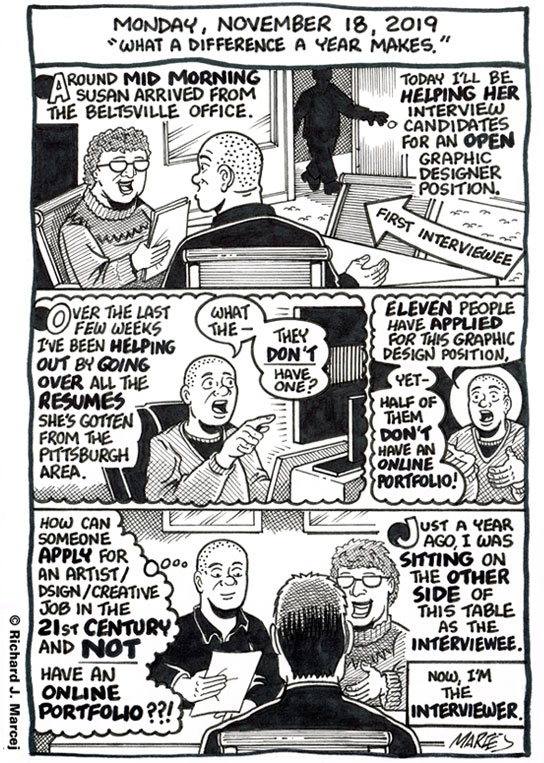 Daily Comic Journal: November 18, 2019: “What A Difference A Year Makes.”