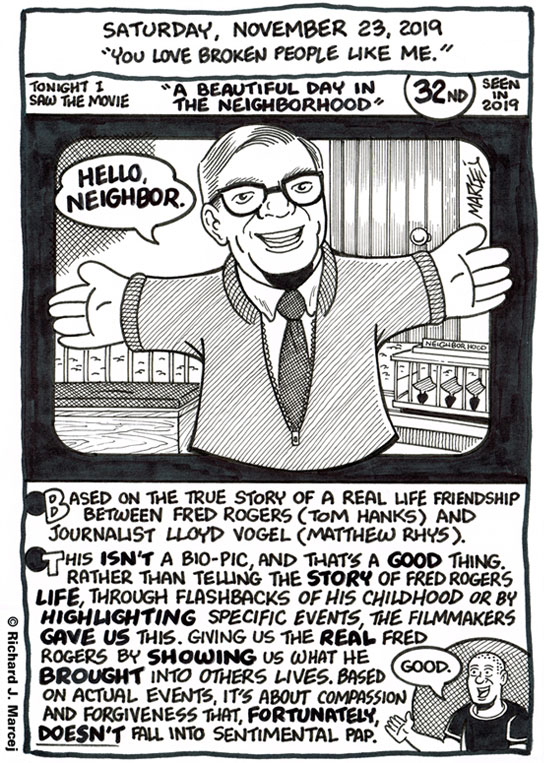 Daily Comic Journal: November 23, 2019: “You Love Broken People Like Me.”