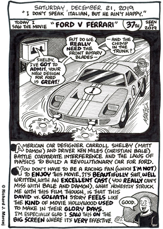 Daily Comic Journal: December 21, 2019: “I Don’t Speak Italian, But He Ain’t Happy.”