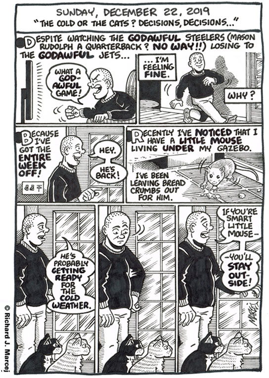 Daily Comic Journal: December 22, 2019: “The Cold Or The Cats? Decisions, Decisions…”