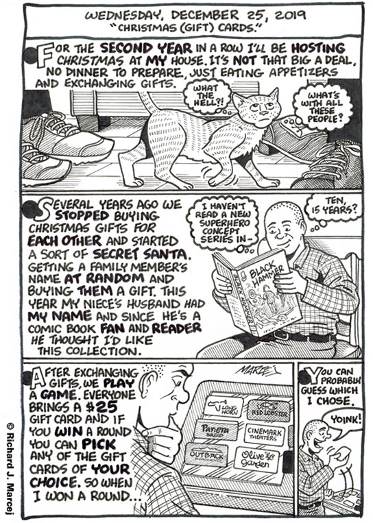 Daily Comic Journal: December 25, 2019: “Christmas (Gift) Cards.”