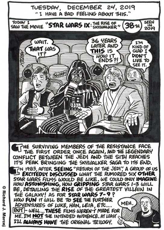 Daily Comic Journal: December 24, 2019: “I Have A Bad Feeling About This.”