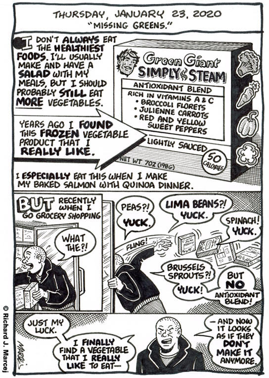 Daily Comic Journal: January 23, 2020: “Missing Greens.”