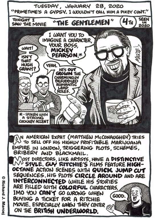 Daily Comic Journal: January 28, 2020: “Primetime’s A Gypsy. I Wouldn’t Call Him A Pikey Cunt.”