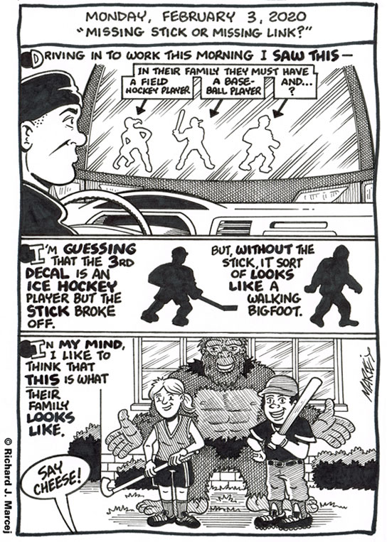 Daily Comic Journal: February 3, 2020: “Missing Stick Or Missing Link?