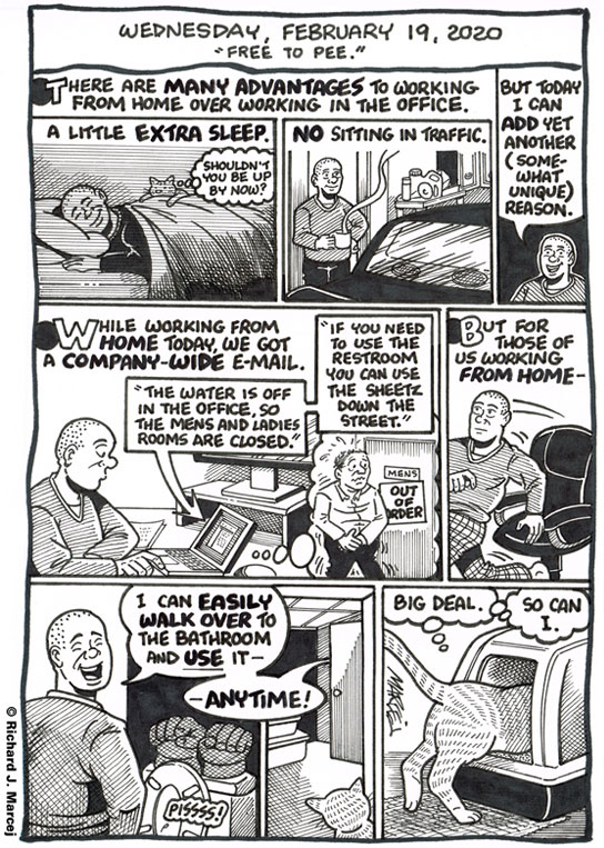 Daily Comic Journal: February 19, 2020: “Free To Pee.”