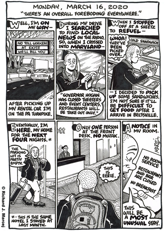 Daily Comic Journal: March 16, 2020: “There’s An Overall Foreboding Everywhere.”