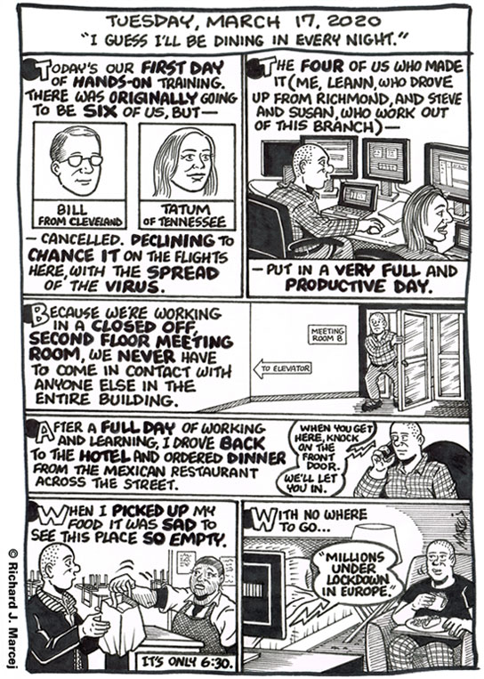 Daily Comic Journal: March 17, 2020: “I Guess I’ll Be Dining In Every Night.”
