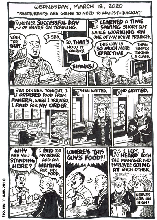 Daily Comic Journal: March 18, 2020: “Restaurants Are Going To Need To Adjust – Quickly.”