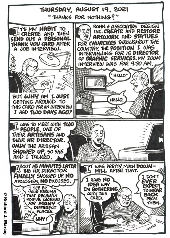 Daily Comic Journal: August 19, 2021: “Thanks For Nothing?”