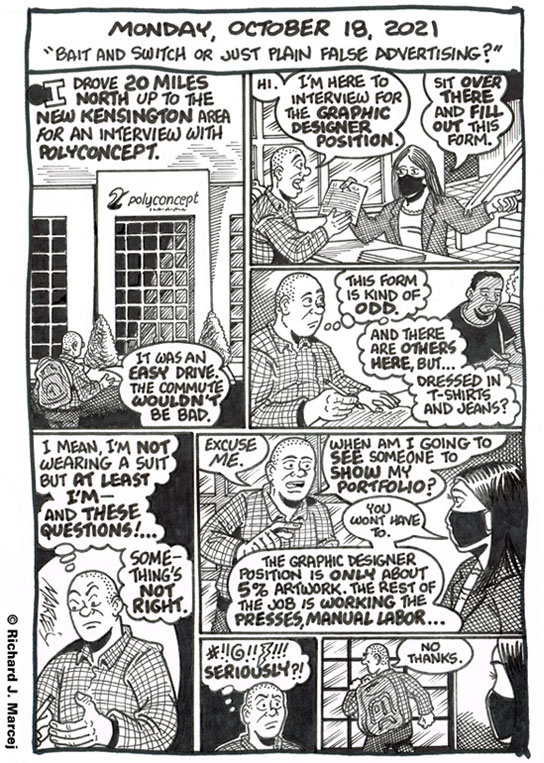 Daily Comic Journal: October 18, 2021: “Bait And Switch Or Just Plain False Advertising.”