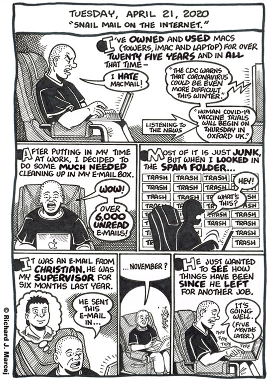 Daily Comic Journal: April 21, 2020: “Snail Mail On The Internet.”