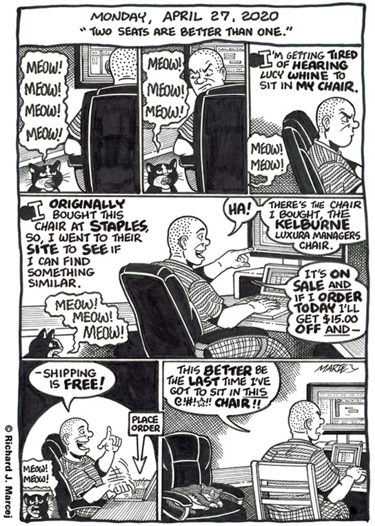 Daily Comic Journal: April 27, 2020: “Two Seats Are Better Than One.”