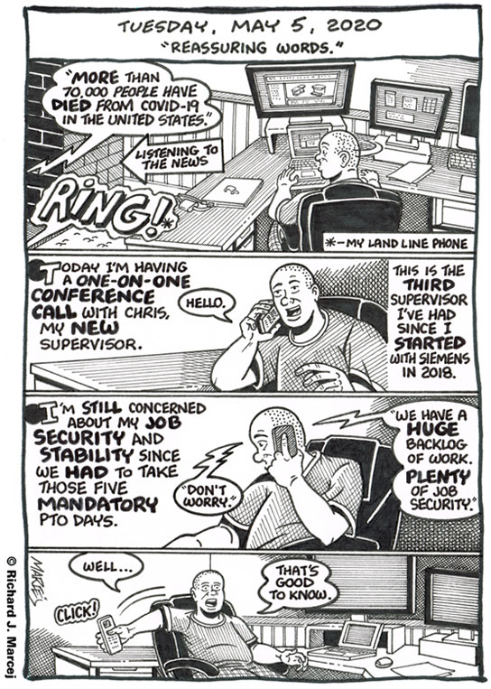 Daily Comic Journal: May 5, 2020: “Reassuring Words.”