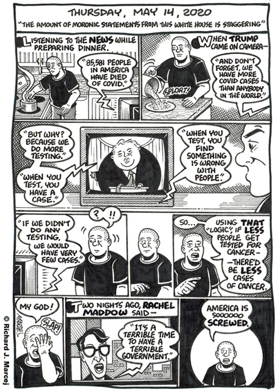 Daily Comic Journal: May 14, 2020: “The Amount Of Moronic Statements From This White House Is Staggering.”