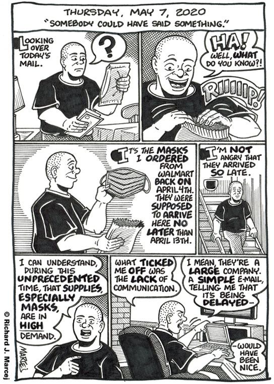 Daily Comic Journal: May 7, 2020: “Somebody Could Have Said Something.”