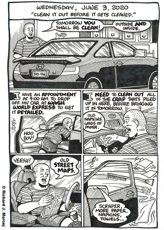 Daily Comic Journal: June 3, 2020: “Clean It Out Before It Gets Cleaned.”