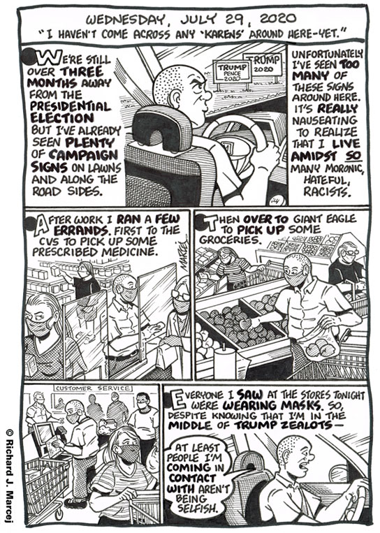 Daily Comic Journal: July 29, 2020: “I Haven’t Come Across Any ‘Karens’ Around Here – Yet.”