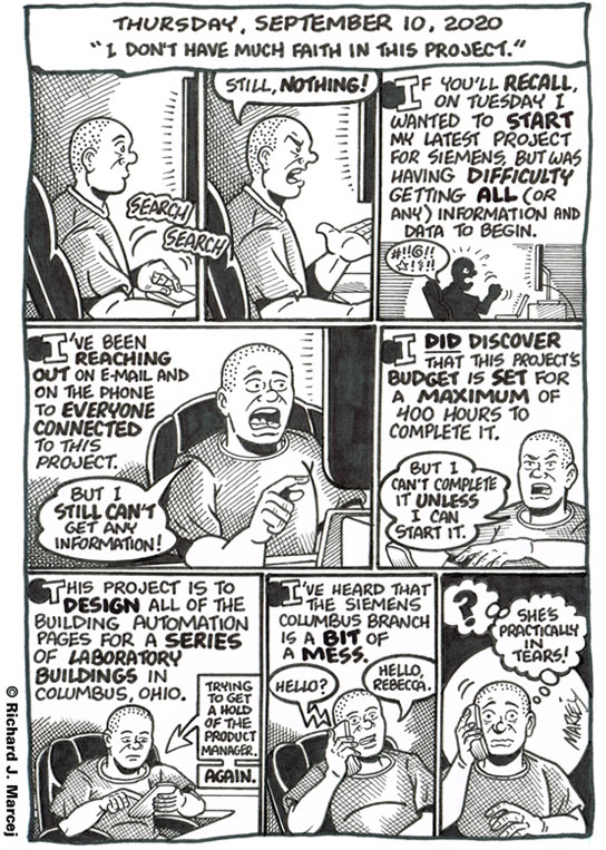 Daily Comic Journal: September 10, 2020: “I Don’t Have Much Faith In This Project.”