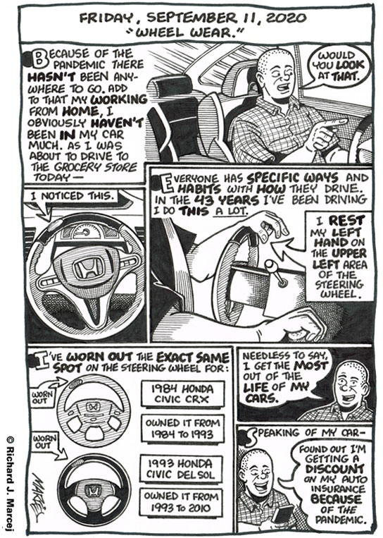 Daily Comic Journal: September 11, 2020: “Wheel Wear.”