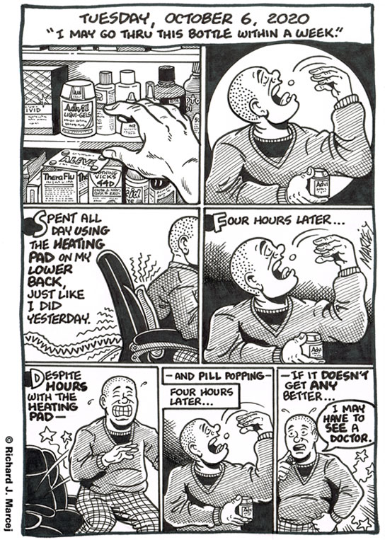 Daily Comic Journal: October 6, 2020: “I May Go Thru This Bottle Within A Week.”