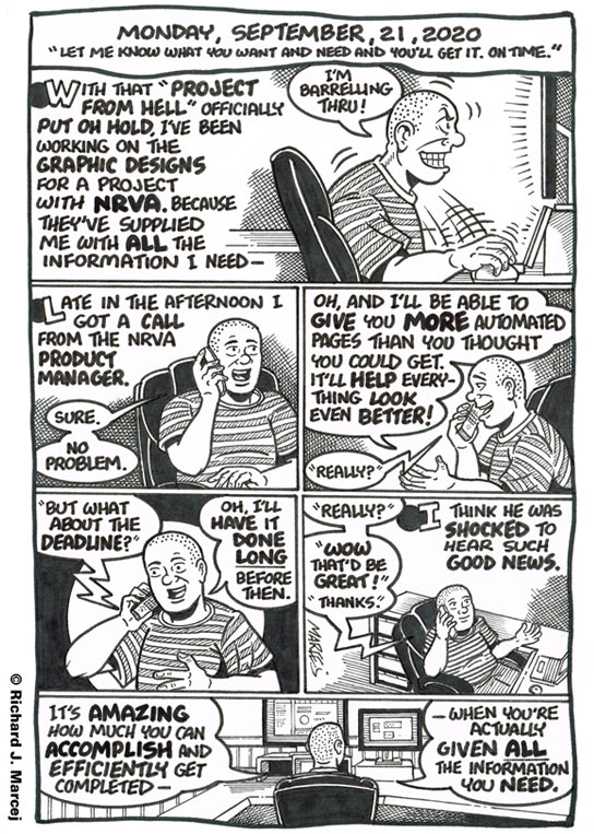 Daily Comic Journal: September 21, 2020: “Let Me Know What You Want And Need And You’ll Get It. On Time.”