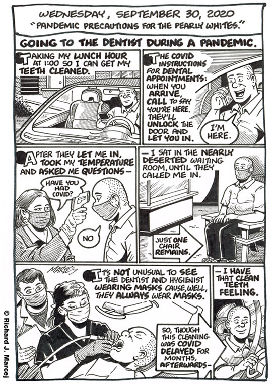 Daily Comic Journal: September 30, 2020: “Pandemic Precautions For The Pearly Whites.”