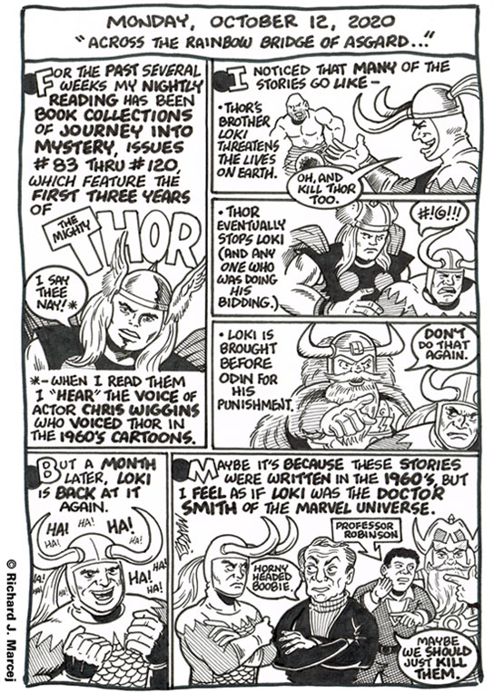 Daily Comic Journal: October 12, 2020: “Across The Rainbow Bridge Of Asgard…”