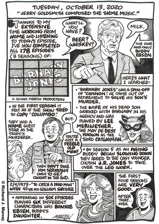 Daily Comic Journal: October 13, 2020: “Jerry Goldsmith Composed The Theme Music.”