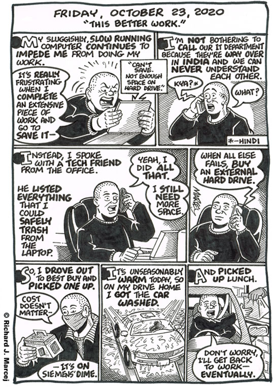 Daily Comic Journal: October 23, 2020: “This Better Work. “